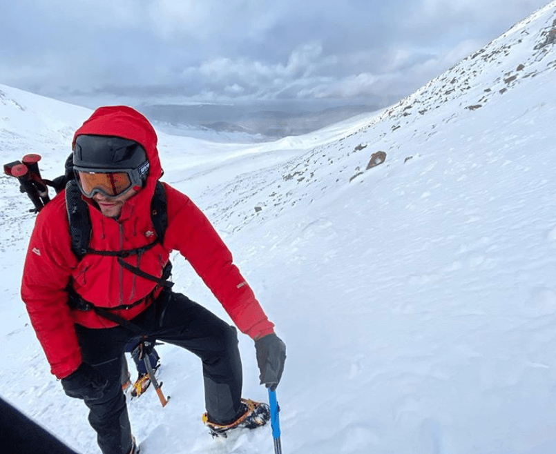 A Scout Network member ice climbing with Hampshire Scouts eXpeditions.