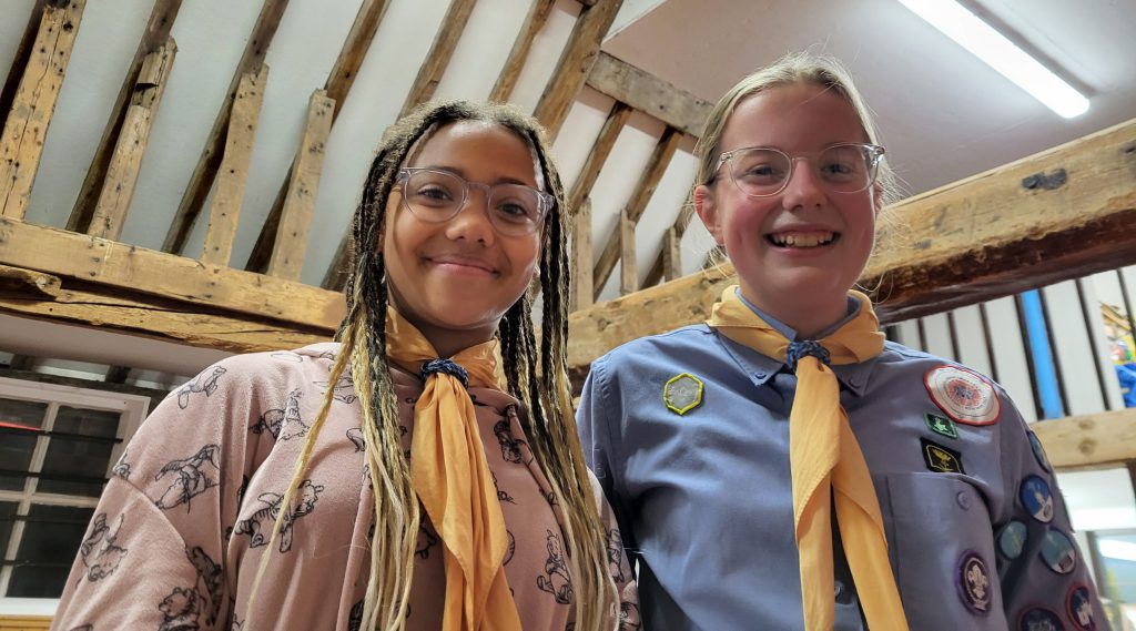 Sasha and Lucy, two Scouts from Fareham